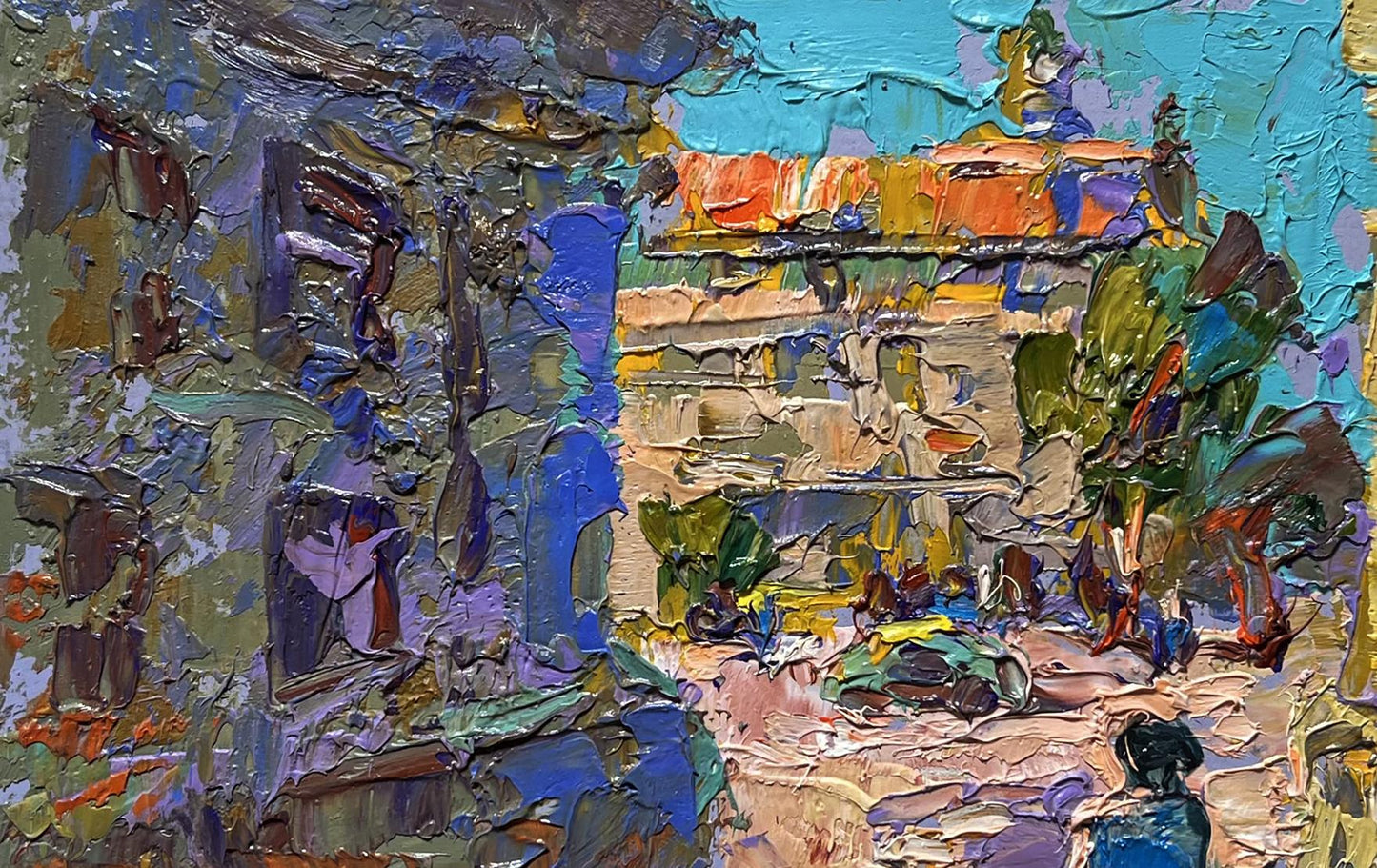 Vibrant impressionist oil painting Quiet city street by Oleksiy Ivanyuk