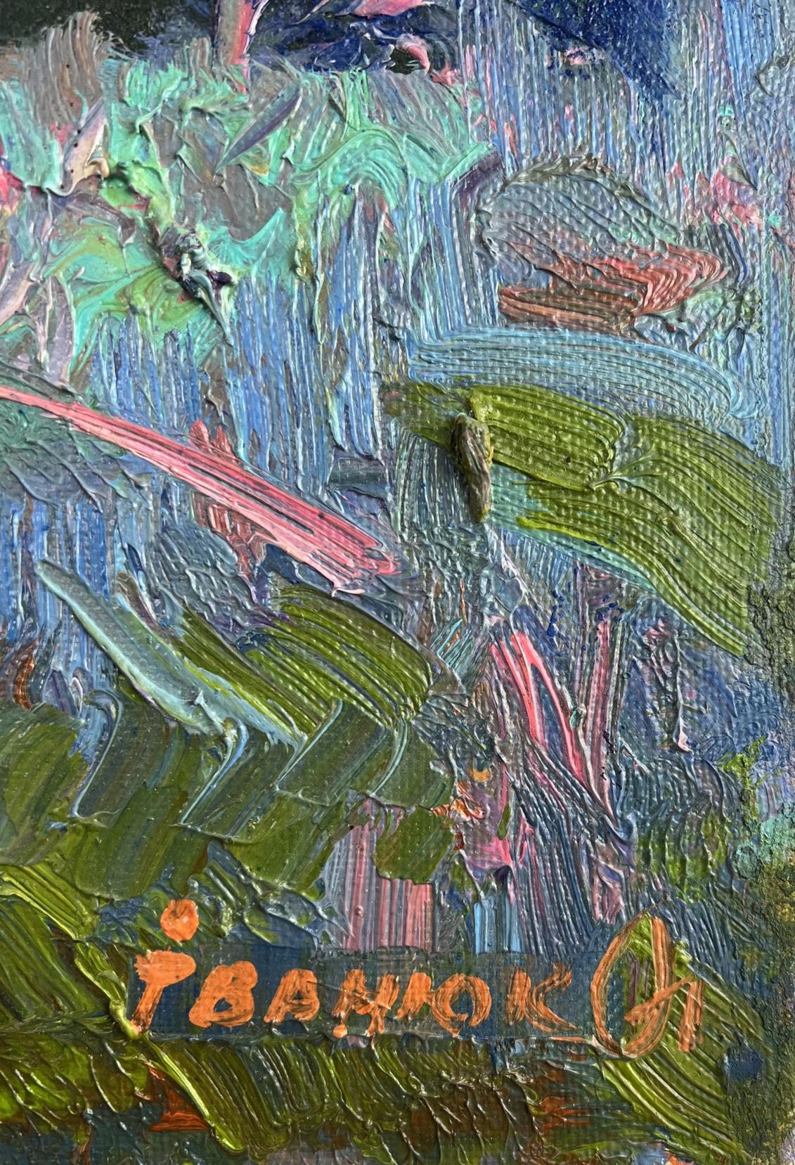 Vibrant impressionist oil painting Silver of morning dew by Oleksiy Ivanyuk