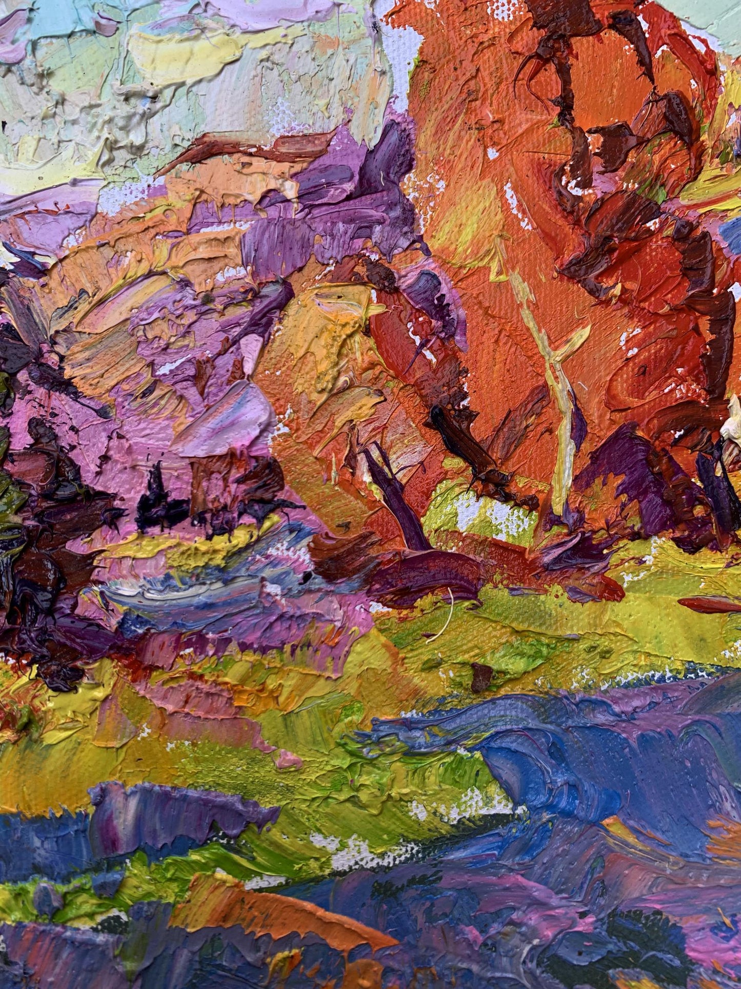 Vibrant impressionist oil painting Sunny autumn day by Ivanyuk Oleksiy