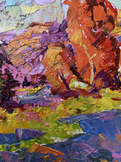 Vibrant impressionist oil painting Sunny autumn day by Ivanyuk Oleksiy