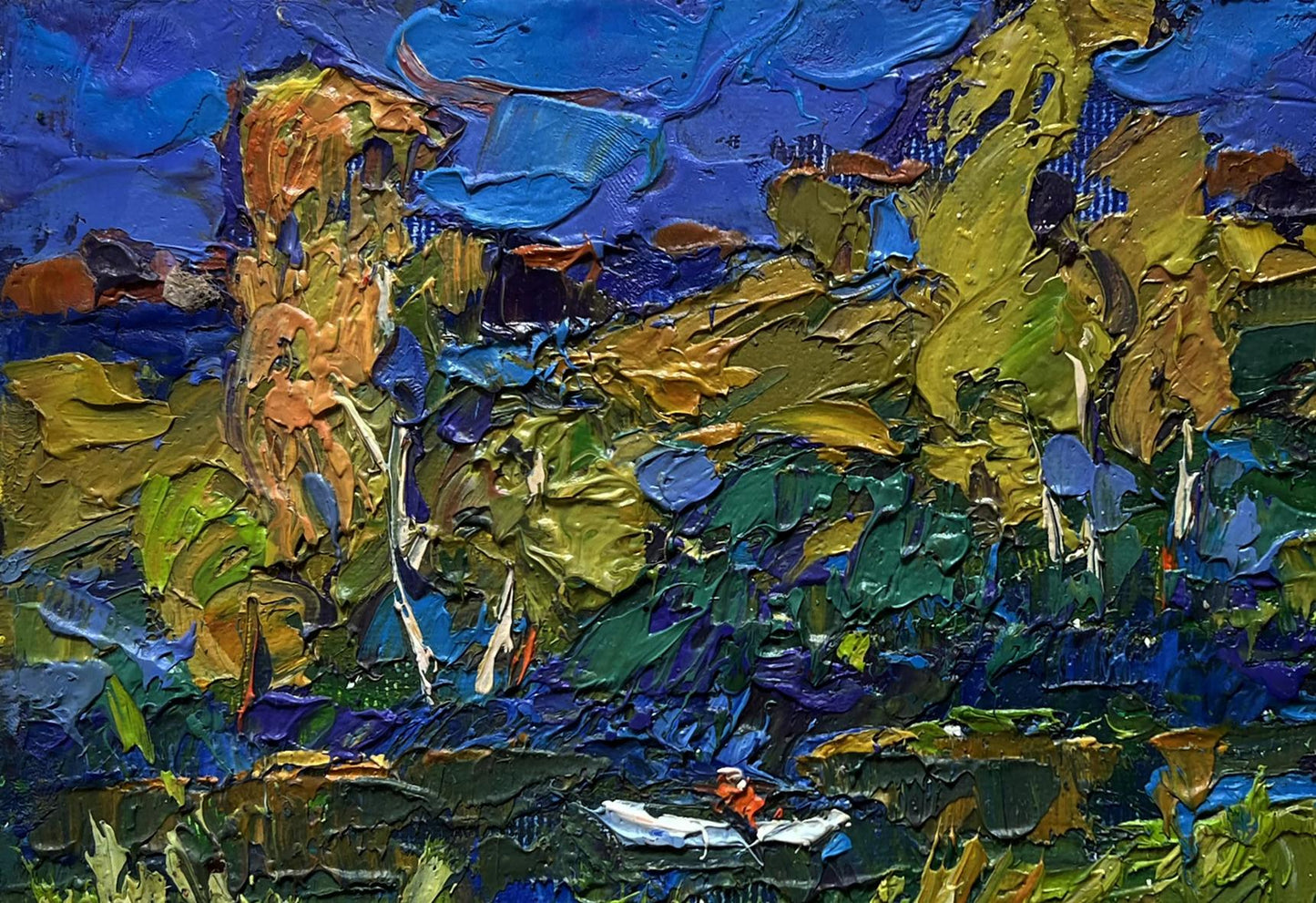 Vibrant impressionist oil painting Night rest in nature by Oleksiy Ivanyuk