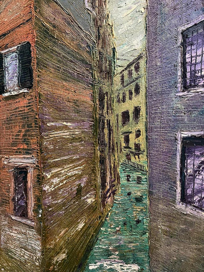Oil painting of Venetian canal by Serhiy Kovalev