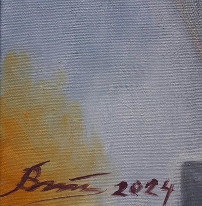 Oil painting Golden Virginia by Sergiy Voichenko, textured canvas 2024