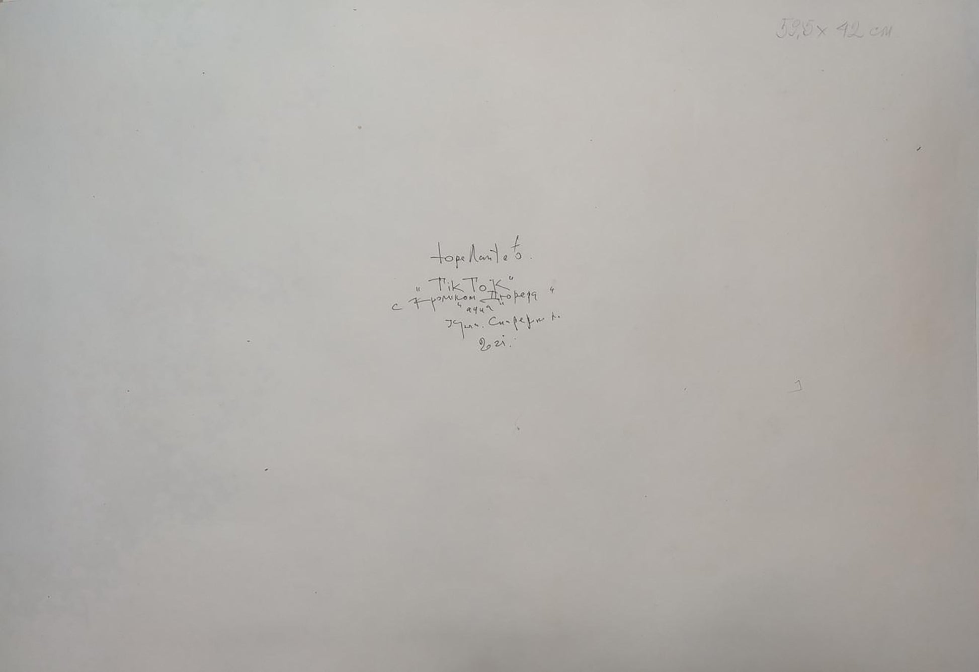 Handwritten black ink inscription on back of Dürer’s Rabbit watercolor TikTok art