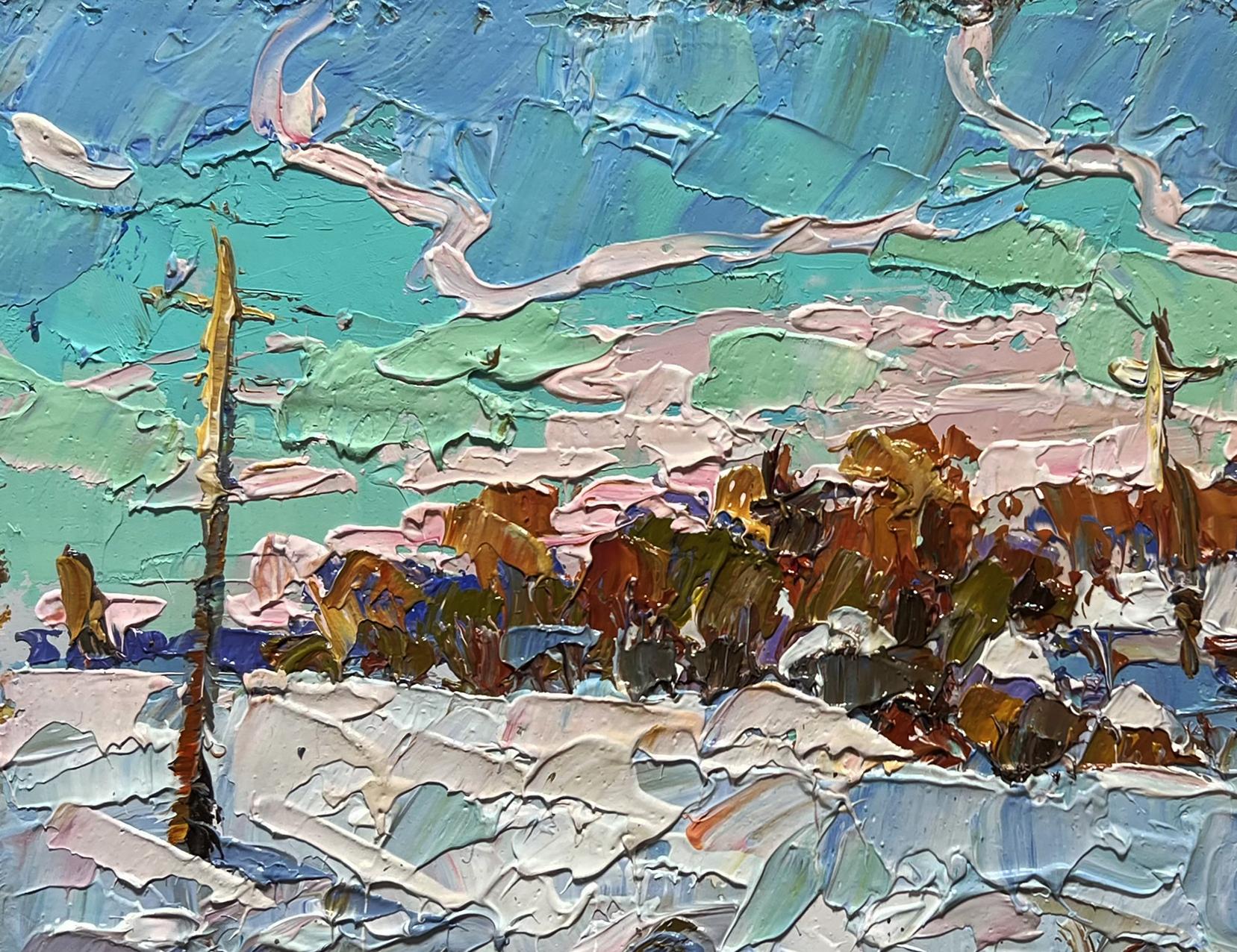 Oil painting After the night snow storm by Oksana Ivanyuk snowy landscape
