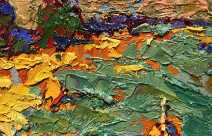 Vibrant textured oil painting The last ray of sunshine by Oleksiy Ivanyuk