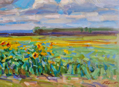 Vibrant Field of Sunflowers oil painting by Pereta Vyacheslav