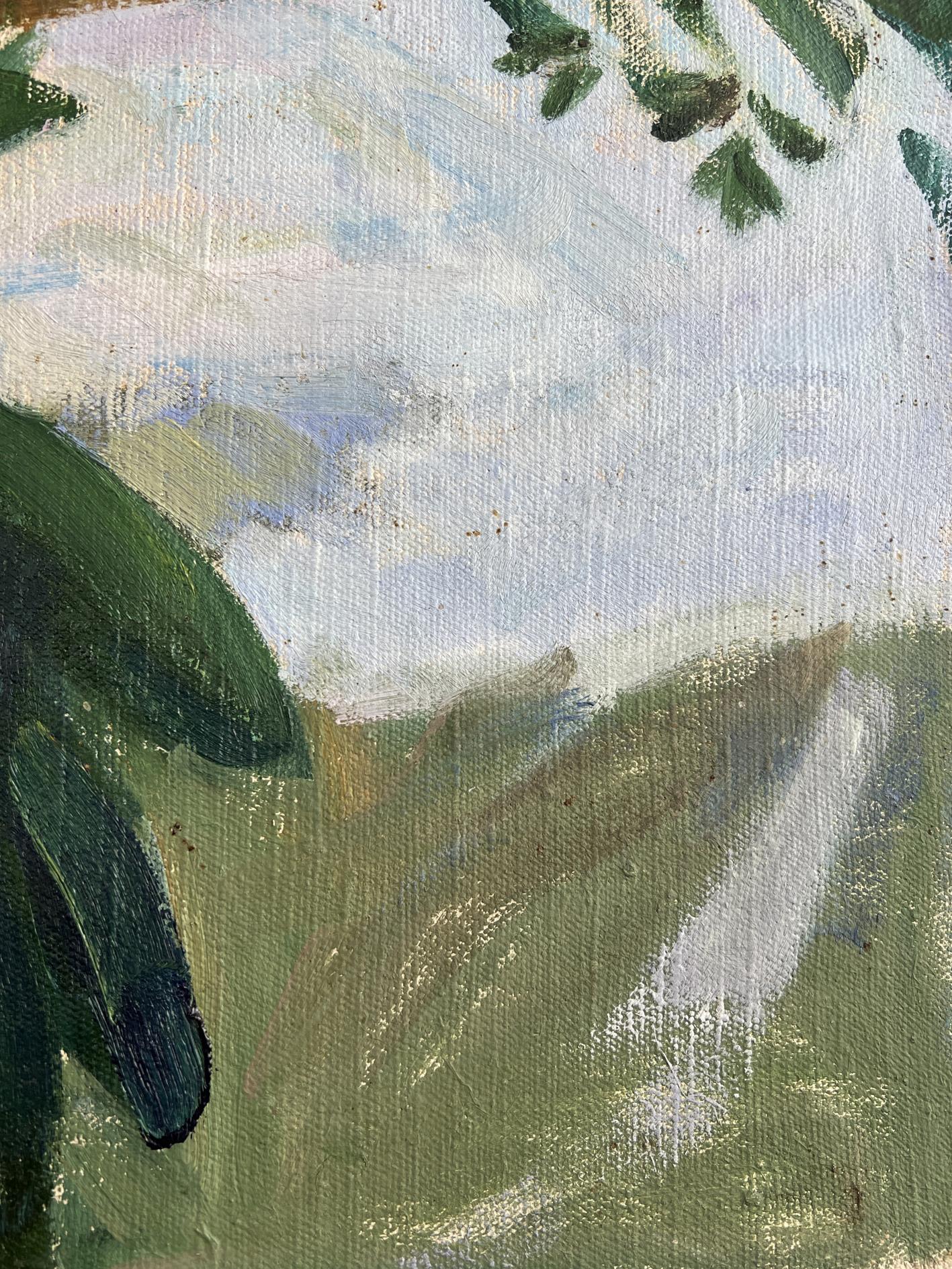 Impressionistic green foliage oil painting by Zinovy Filippov on canvas