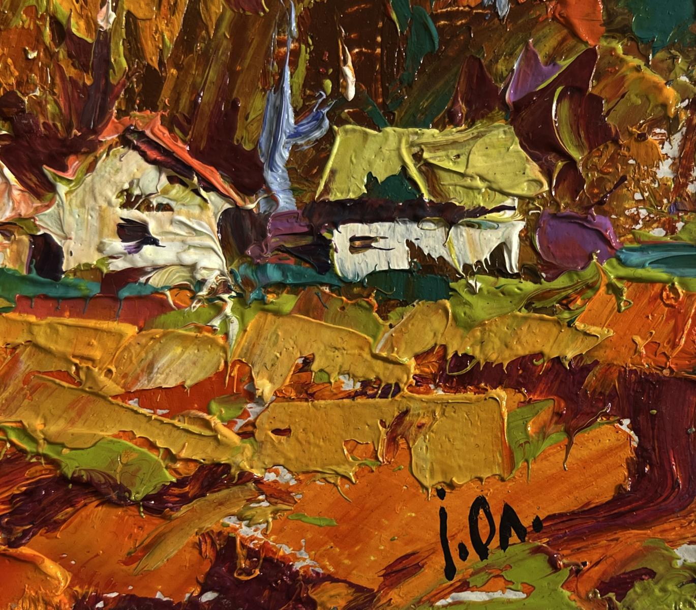 Oil painting Crimson autumn in the village by Oleksiy Ivanyuk