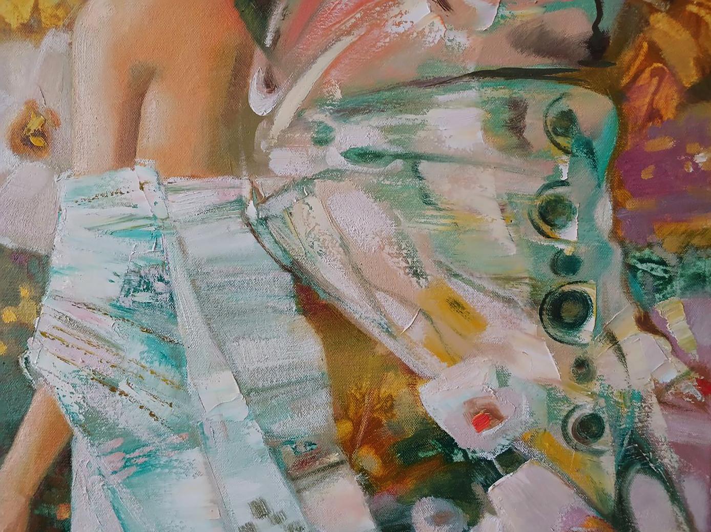 Abstract oil painting of spring flowers by Anatoly Tarabanov