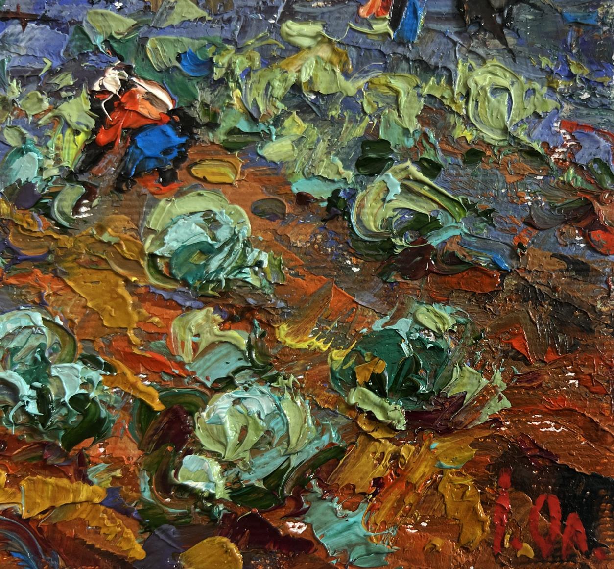 Oil painting of cabbage planted in garden by Oleksiy Ivanyuk