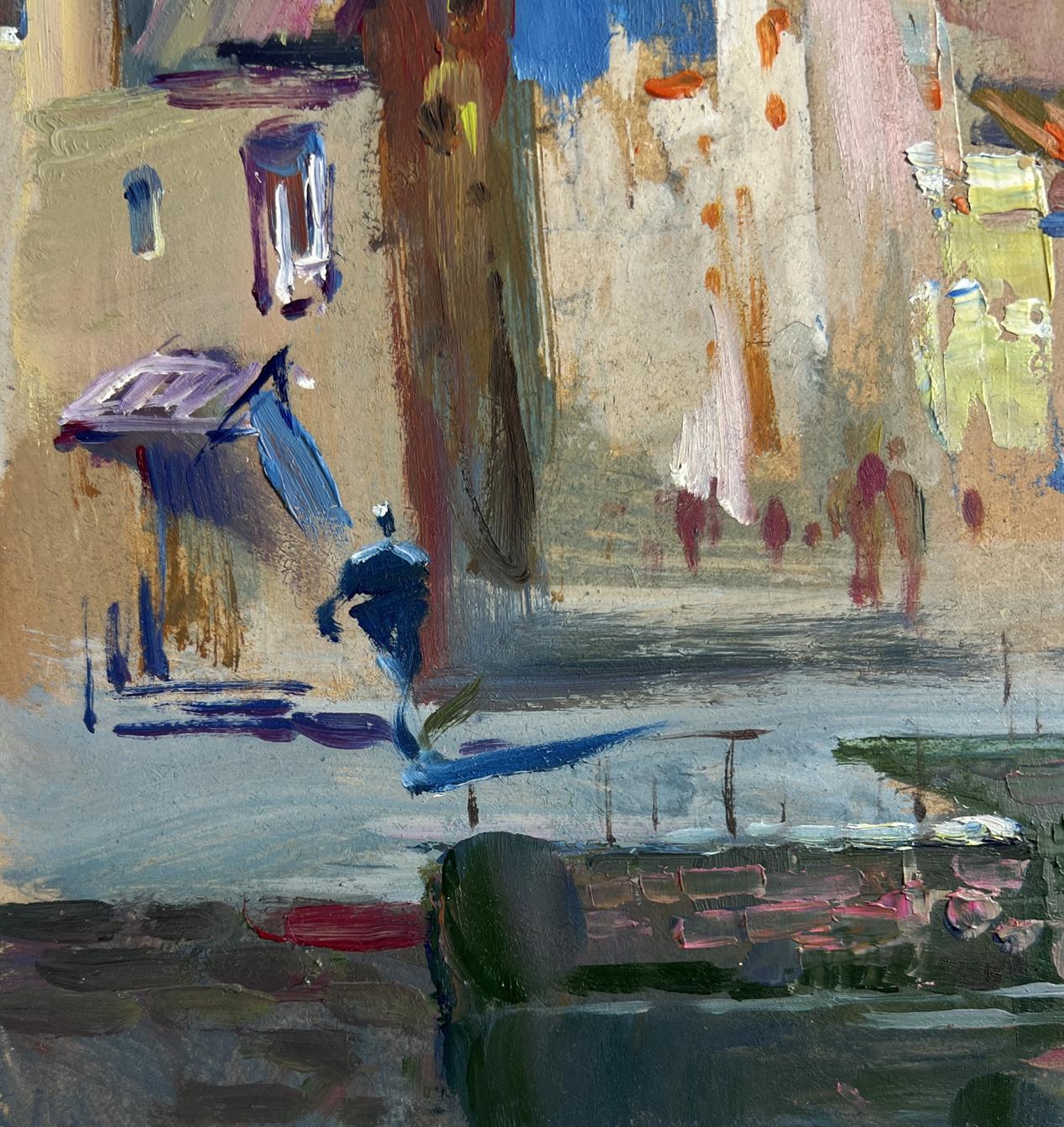 Vibrant oil painting Shadows of City Life by Yuriy Suprunchuk with bold brushstrokes