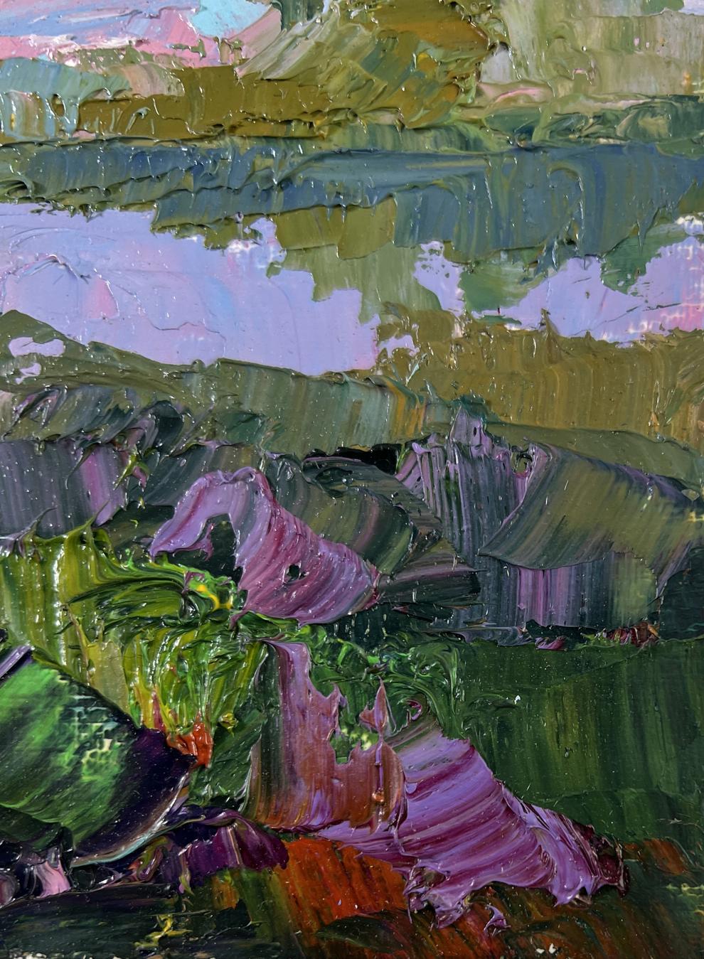 Vibrant impressionist oil painting September calm by Boris Serdyuk landscape