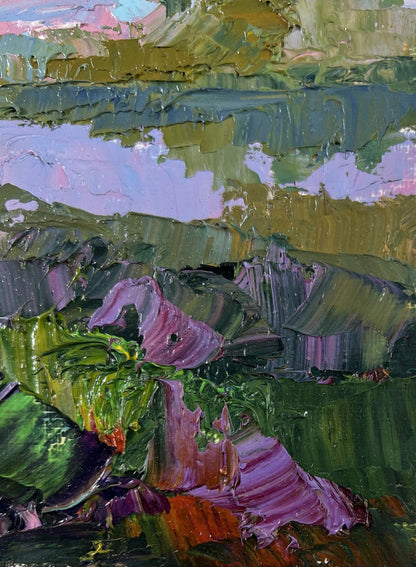 Vibrant impressionist oil painting September calm by Boris Serdyuk landscape