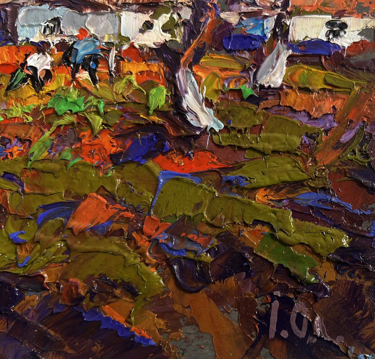 Vibrant oil painting The gardens are blooming by Oleksiy Ivanyuk