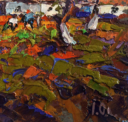 Vibrant oil painting The gardens are blooming by Oleksiy Ivanyuk