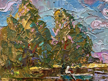 Oil painting Relaxation on a summer river by Oleksiy Ivanyuk