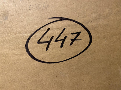 Black handwritten 447 circled on back of Evening in Sudak oil painting by Nikolai Fedorovich Bortnikov