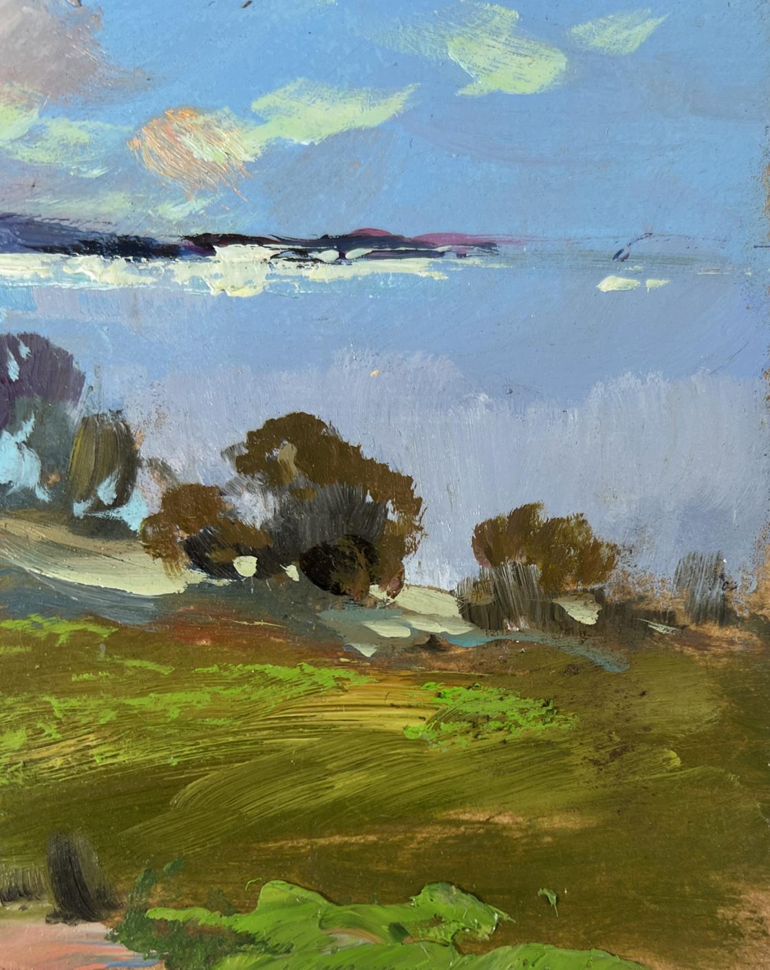 Oil painting The quiet harmony of nature by Yuriy Suprunchuk, green fields landscape