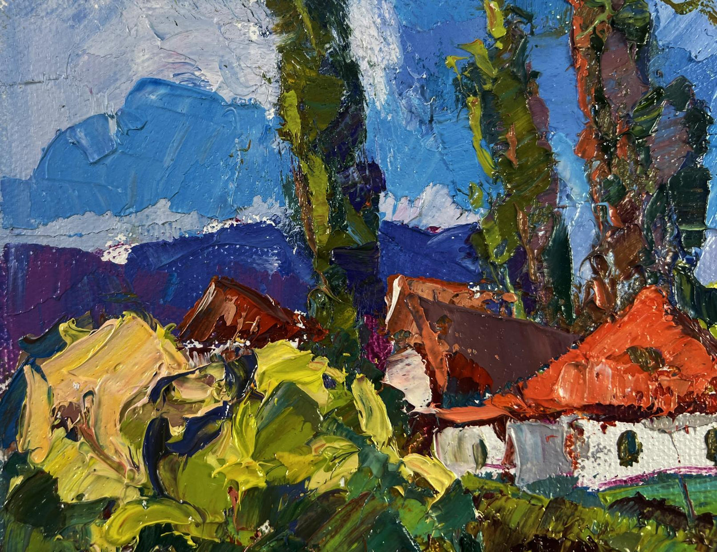 Vibrant impressionist oil painting Childhood in the aromas of grass by Oksana Ivanyuk