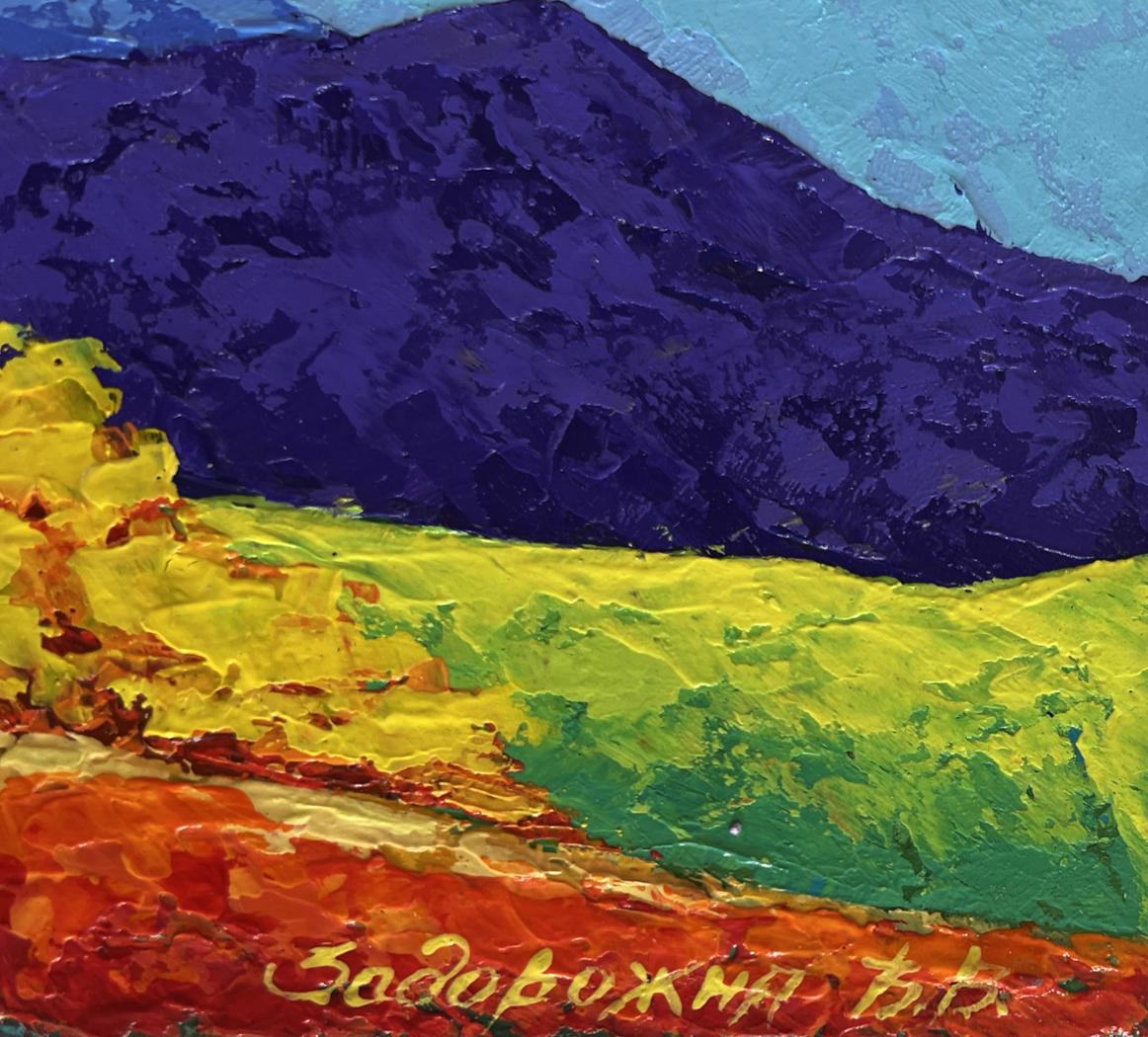 Vibrant impressionist oil painting Autumn yellow cloud by V. Zadorozhnya