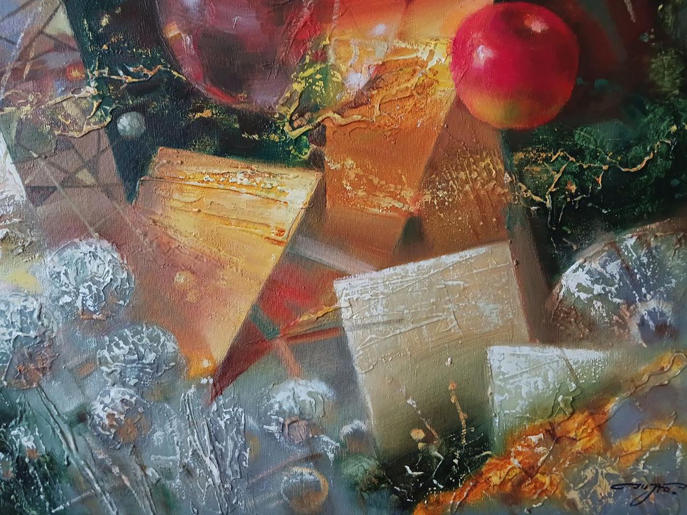 Vibrant abstract oil painting Golden Day by Anatoly Tarabanov