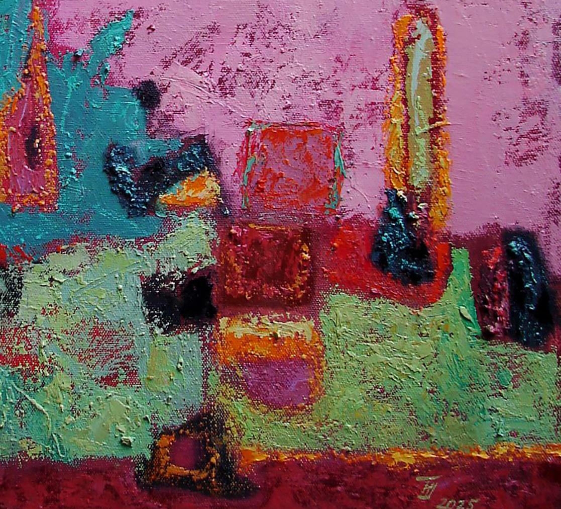 Vibrant impasto oil painting Penetrating abstraction by Tatyana Shulyak