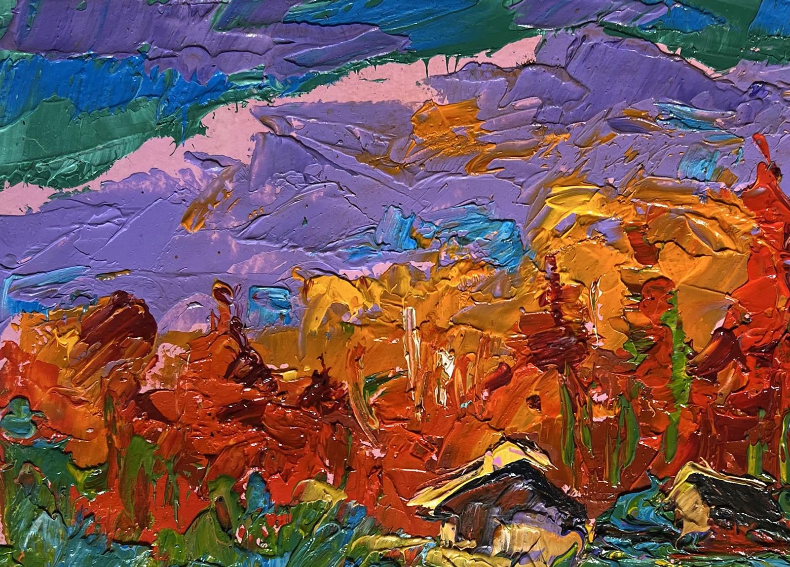 Vibrant impressionist oil painting Autumn in the mountains by Oleksiy Ivanyuk