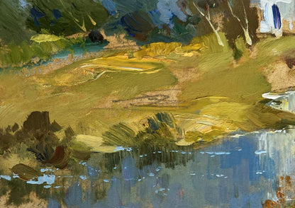Impressionistic oil painting of golden church domes by Yuriy Suprunchuk