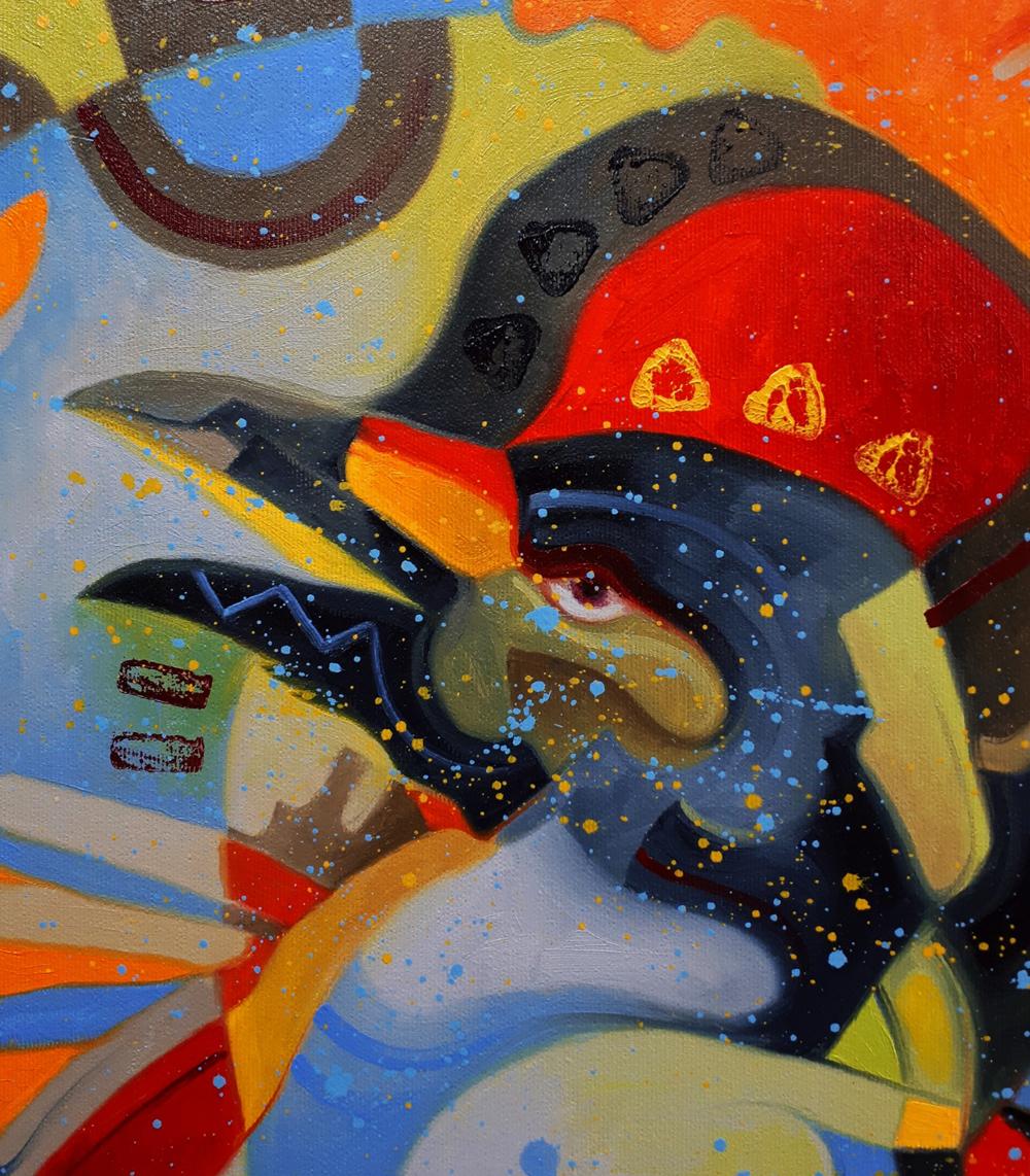 Vibrant oil painting of South side bird by Sergiy Voichenko