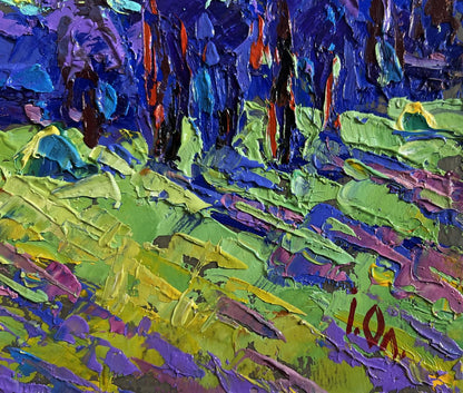 Vibrant impressionist oil painting Evening Breeze in the Field by Oleksiy Ivanyuk