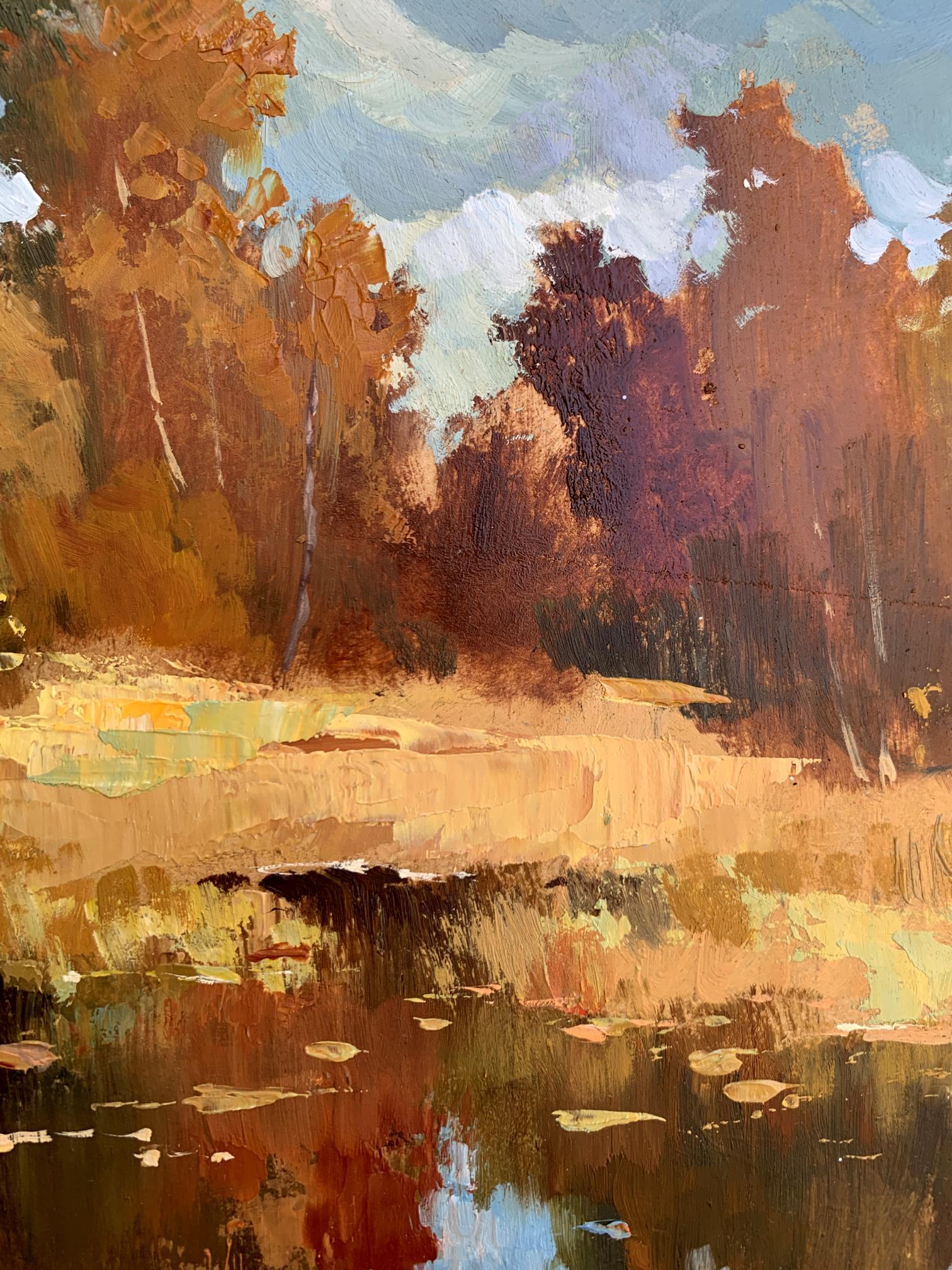Oil painting Golden autumn and gentle river by Yuriy Suprunchuk