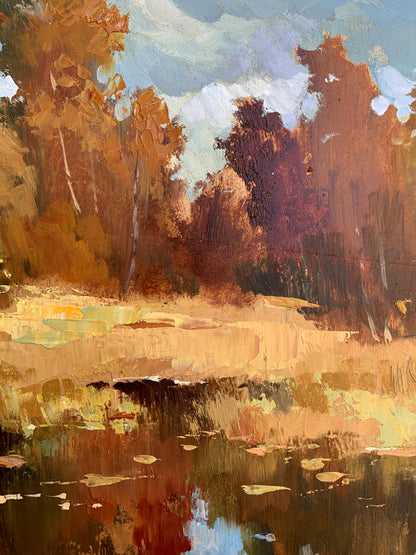 Oil painting Golden autumn and gentle river by Yuriy Suprunchuk