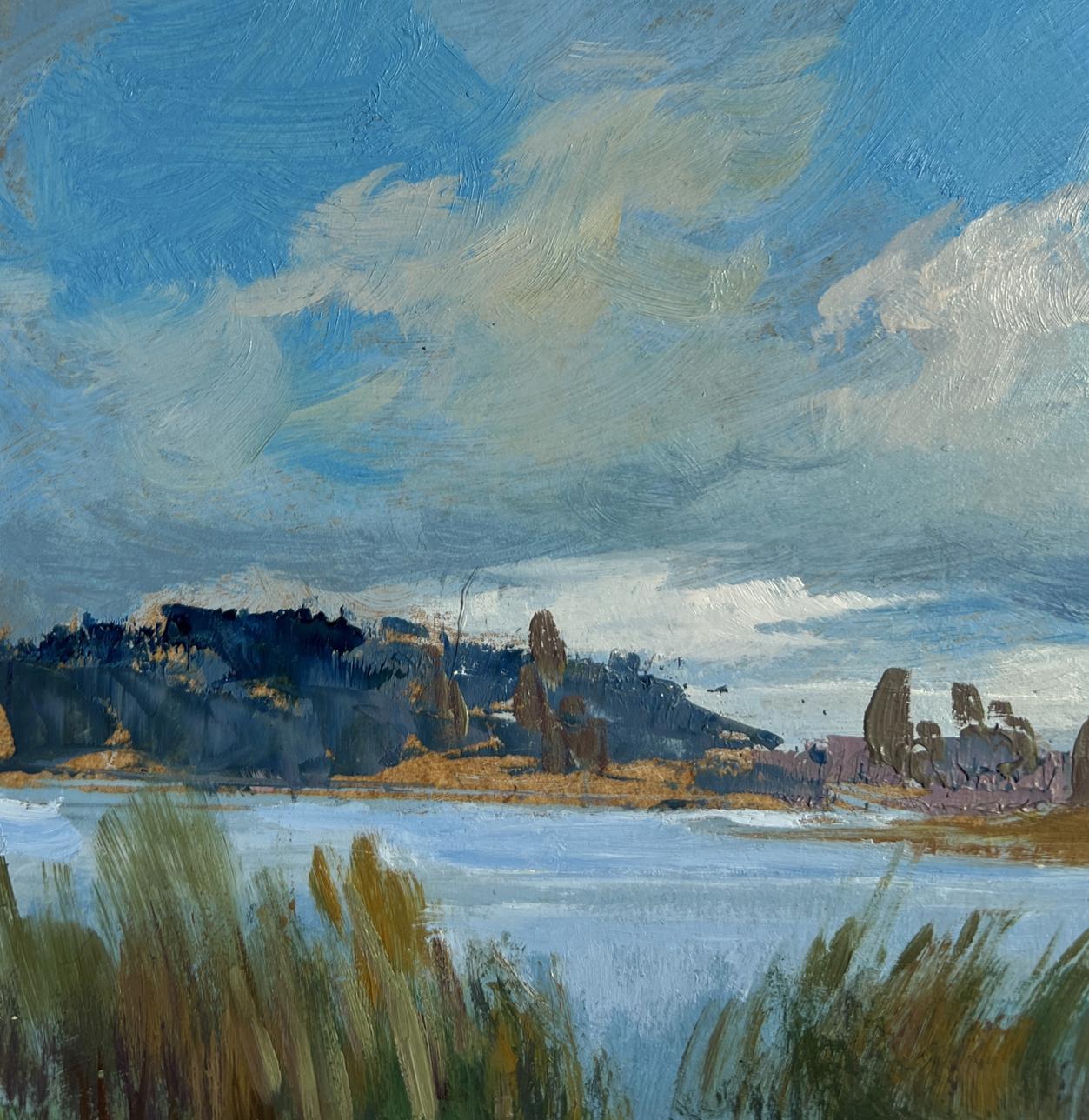 Oil painting Quiet flow of the river by Yuriy Suprunchuk serene landscape