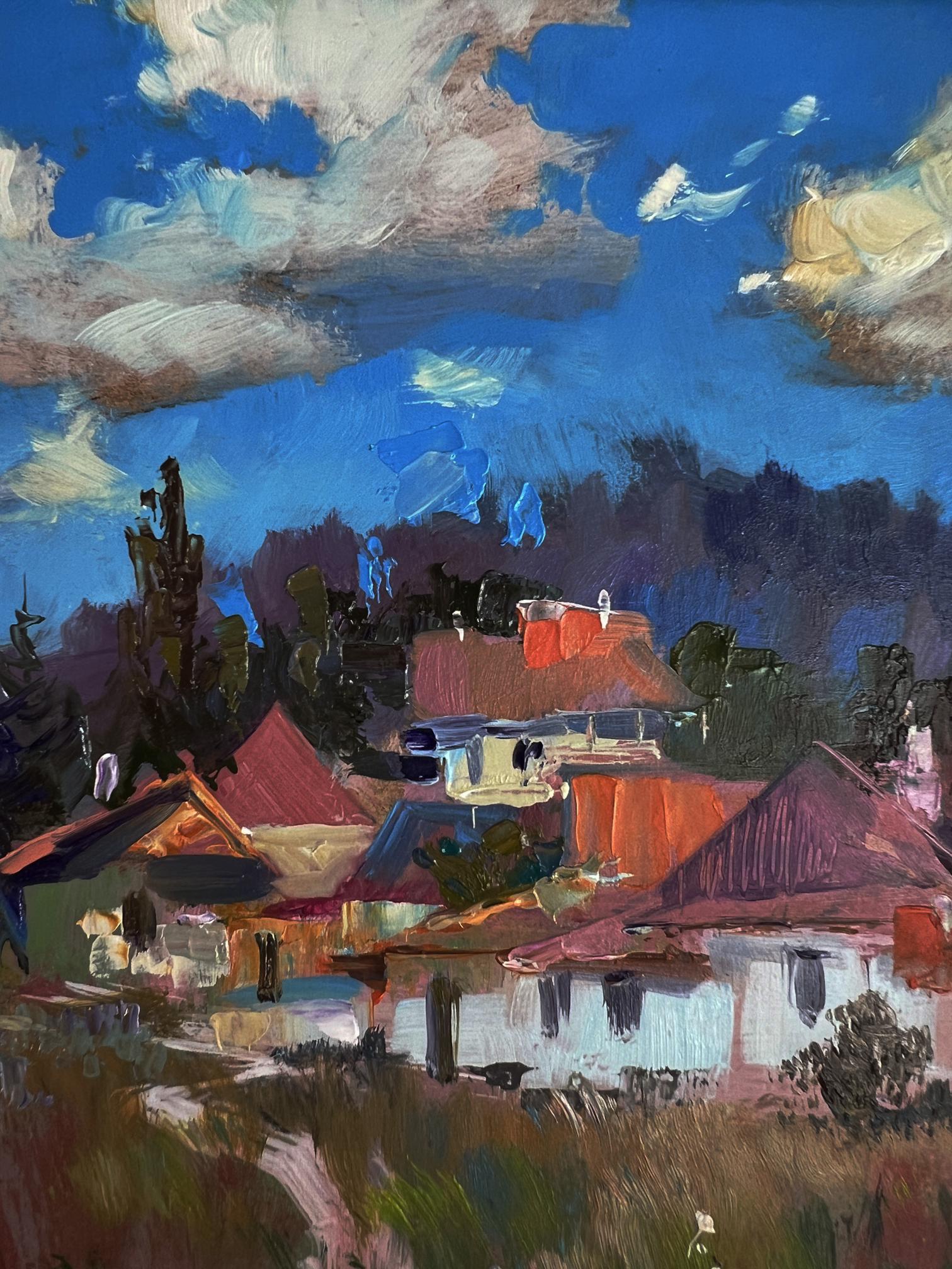 Vibrant impressionist oil painting The path to the house by Yuriy Suprunchuk