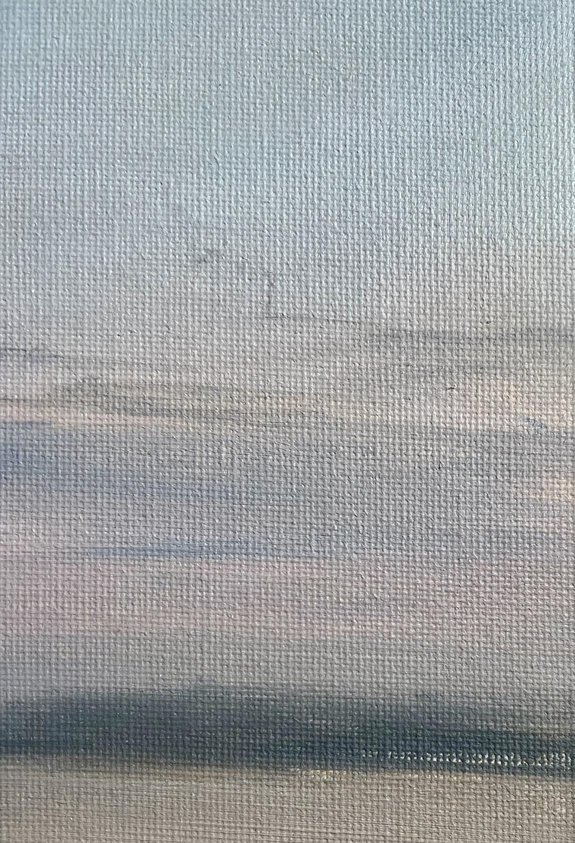 Oil painting A storm is coming by Tatyana Derdey in muted blues and grays