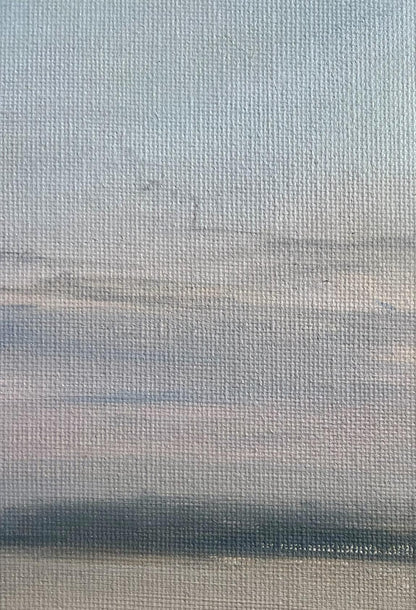 Oil painting A storm is coming by Tatyana Derdey in muted blues and grays