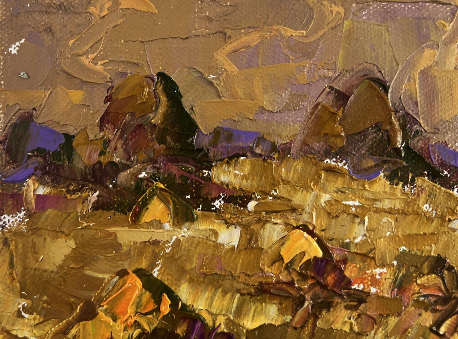 Textured impasto oil painting A moment between light and darkness by Oleksiy Ivanyuk