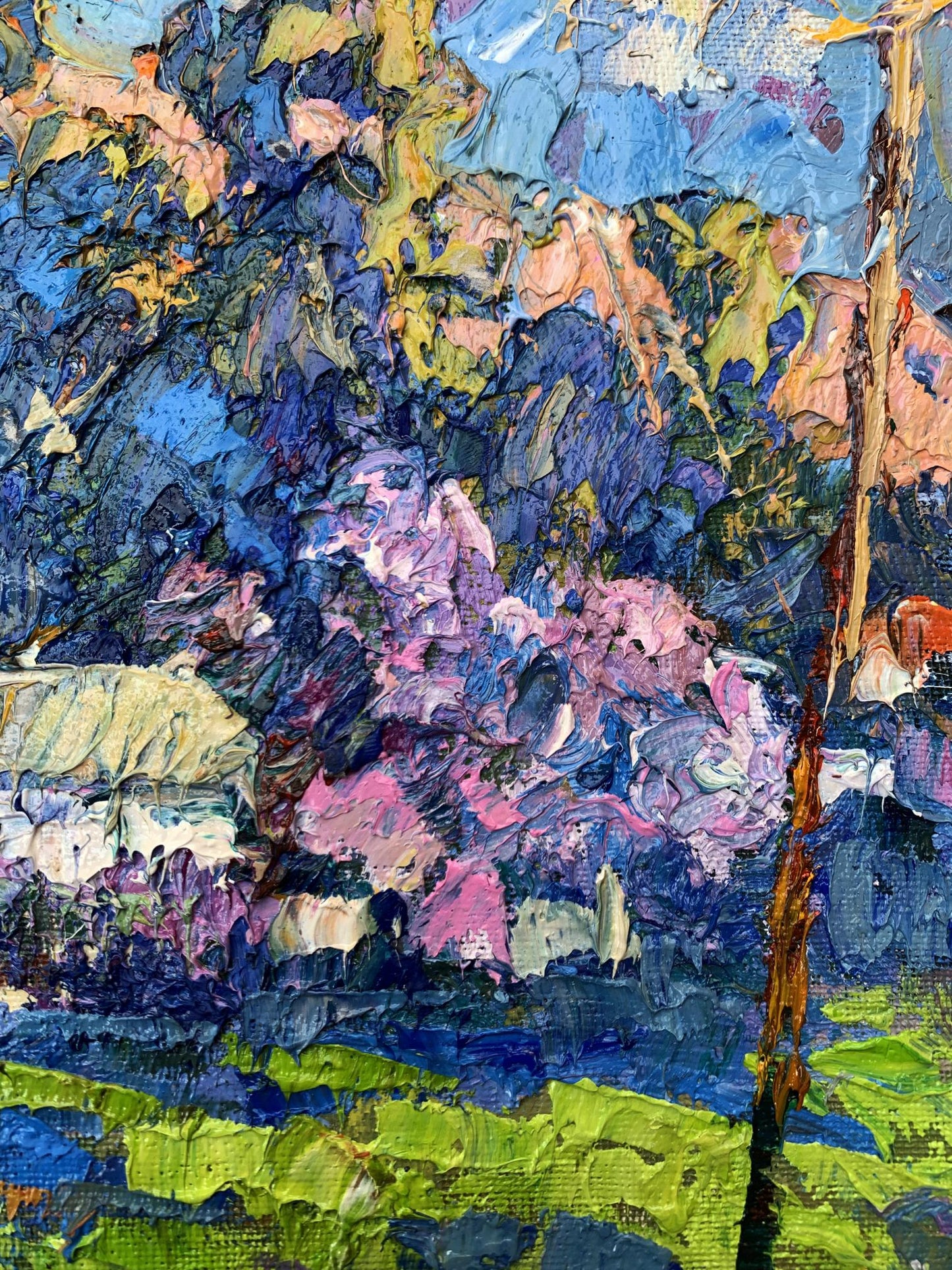 Vibrant impressionist oil painting Morning walk by Oksana Ivanyuk