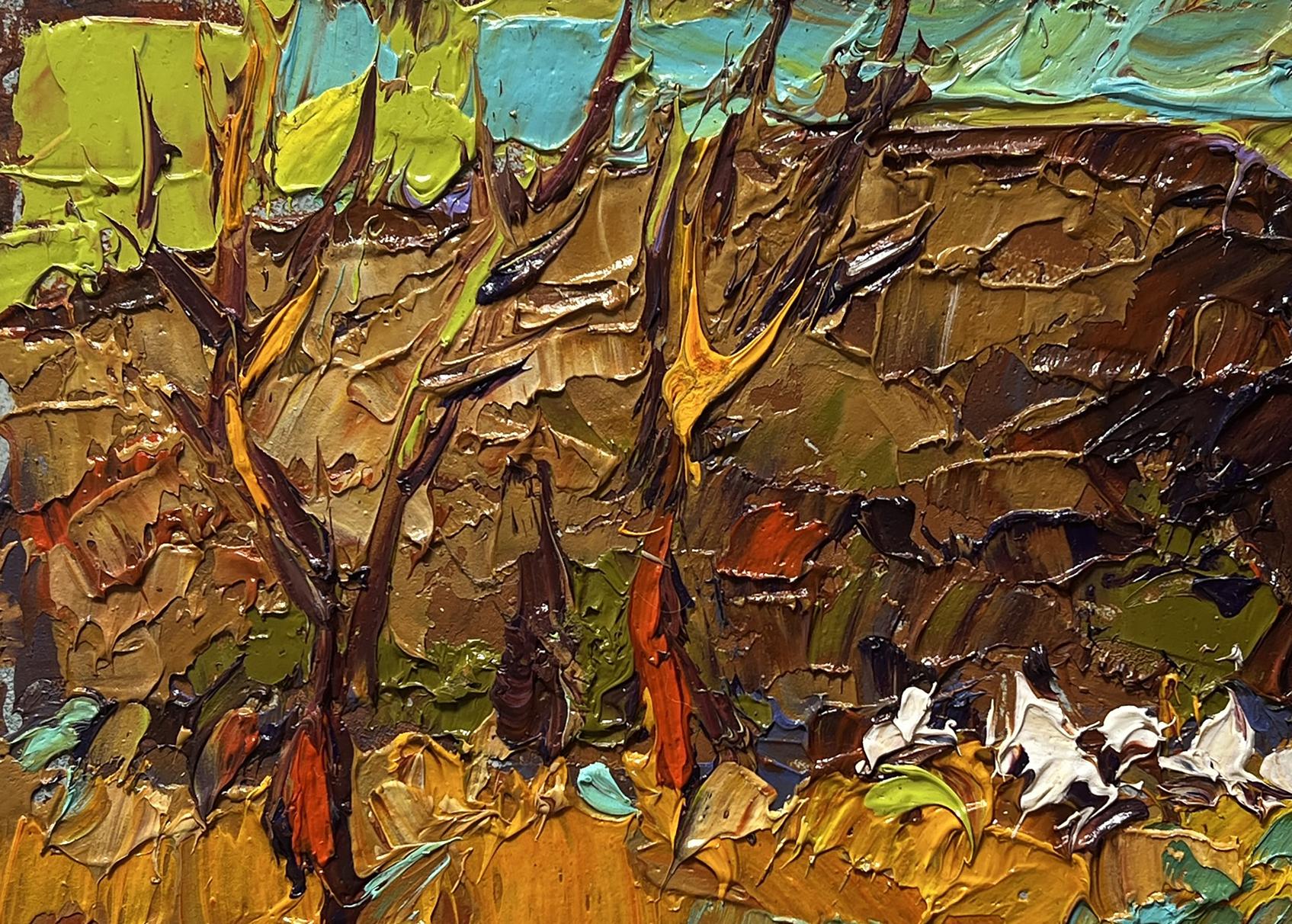 Oil painting Near the old hill by Oleksiy Ivanyuk impasto landscape