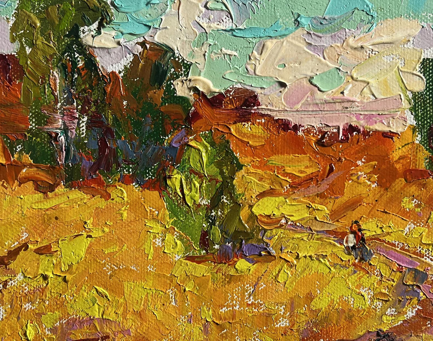 Vibrant impressionist oil painting A light breeze in the field by Oleksiy Ivanyuk