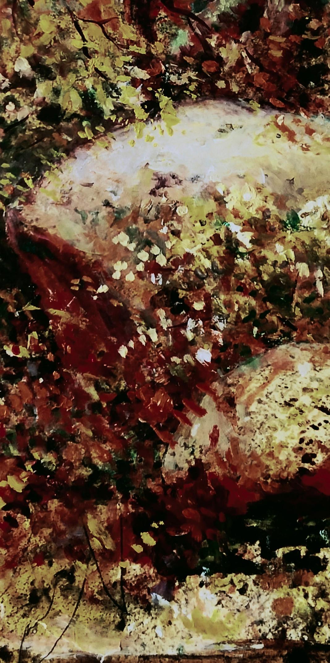 Oil painting of autumn forest and quiet trees by Vitaly Duhnevich