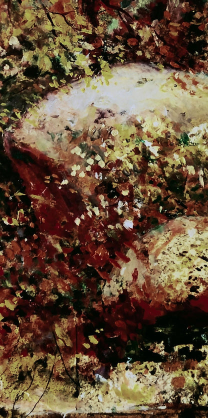 Oil painting of autumn forest and quiet trees by Vitaly Duhnevich