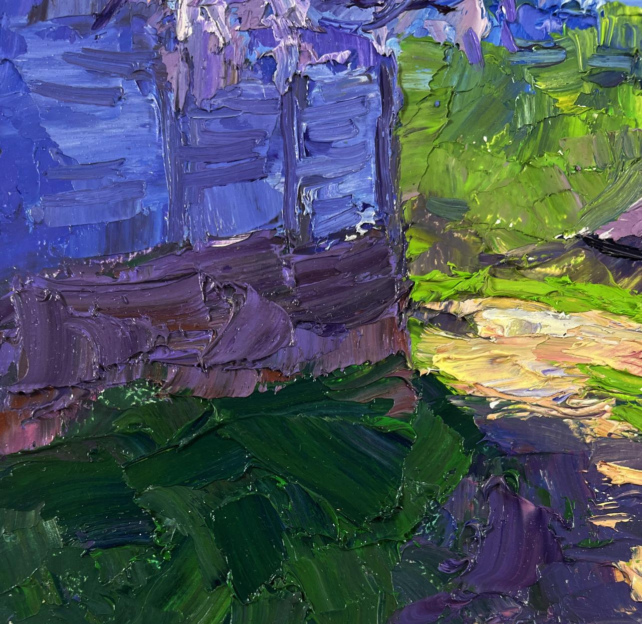 Impressionistic oil painting of Village in the Spring Silence by Boris Serdyuk