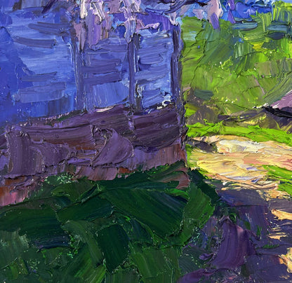 Impressionistic oil painting of Village in the Spring Silence by Boris Serdyuk