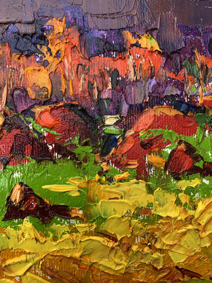 Vibrant oil painting After the Rain by Oksana Ivanyuk with bold colorful strokes