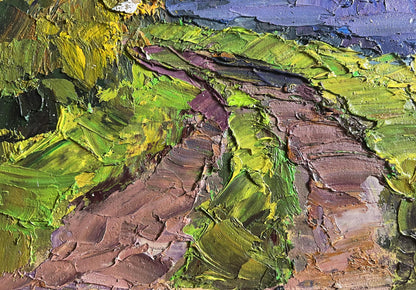 Oil painting Road near the river by Boris Serdyuk textured landscape