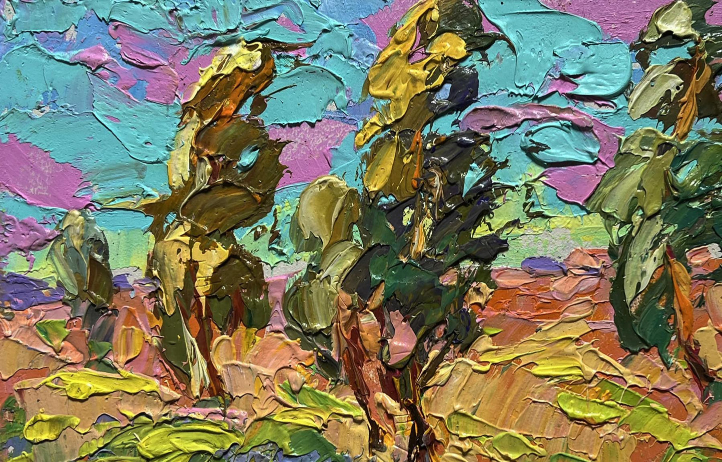 Vibrant oil painting Rustle of poplar trees by Oleksiy Ivanyuk