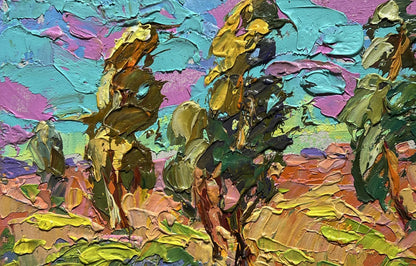 Vibrant oil painting Rustle of poplar trees by Oleksiy Ivanyuk