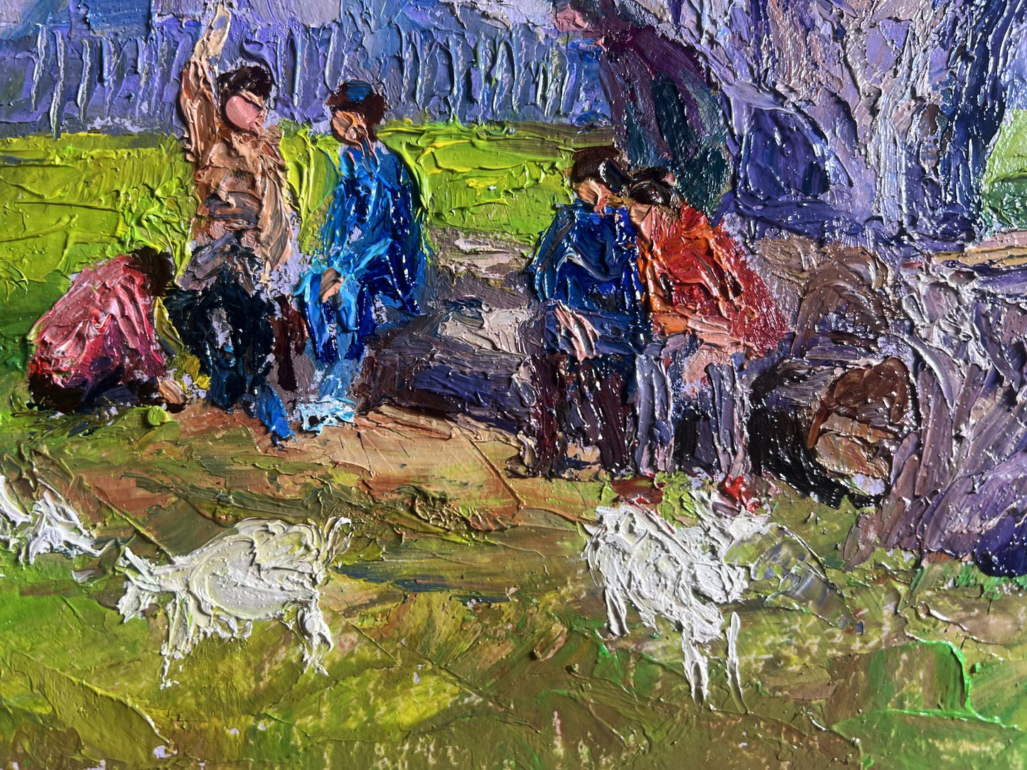 Vibrant impressionist oil painting May day in the village by Boris Serdyuk